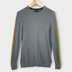 Ted Baker Noirmon Striped Crewneck Sweater Men's 3 / MEDIUM 10% Wool 3% Cashmere